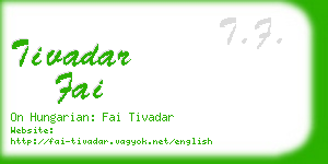 tivadar fai business card